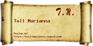Tell Marianna névjegykártya